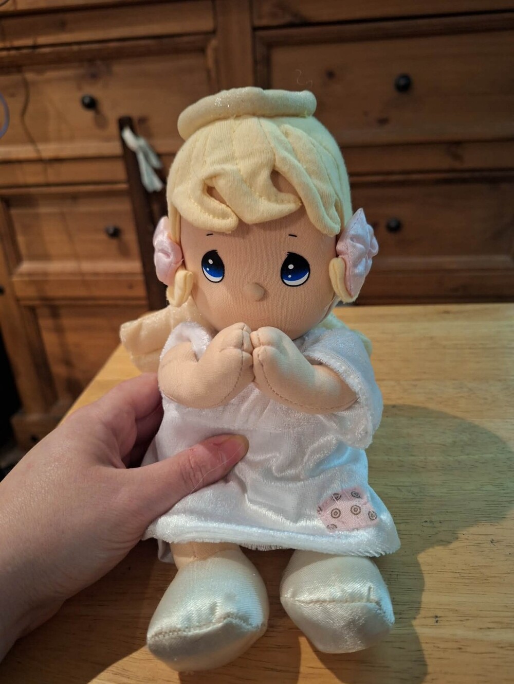Precious Moments Plush Girl Angel Prayer Doll Vintage